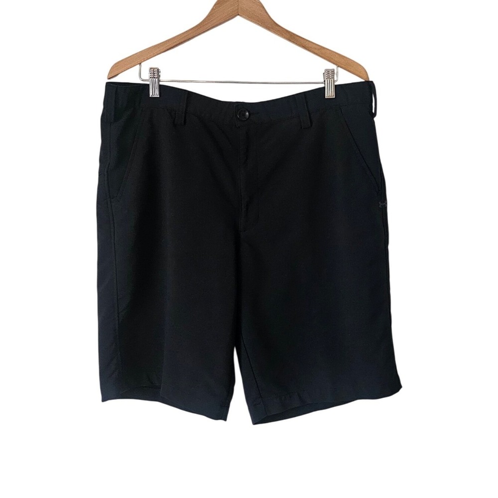 Under Armour Mens Golf Shorts Black Size 38 Performance Stretch Flat Front